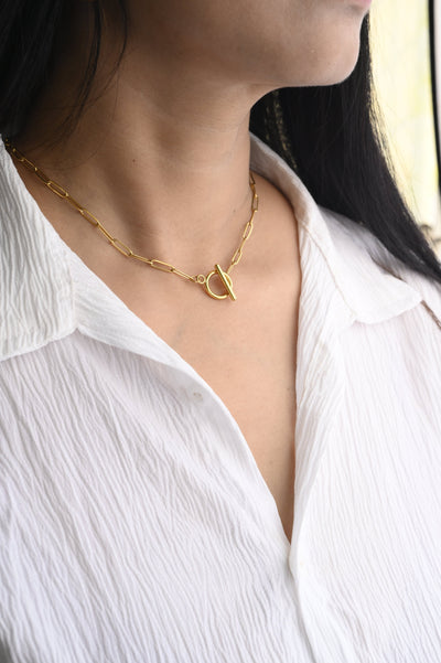 toggle link necklace for women