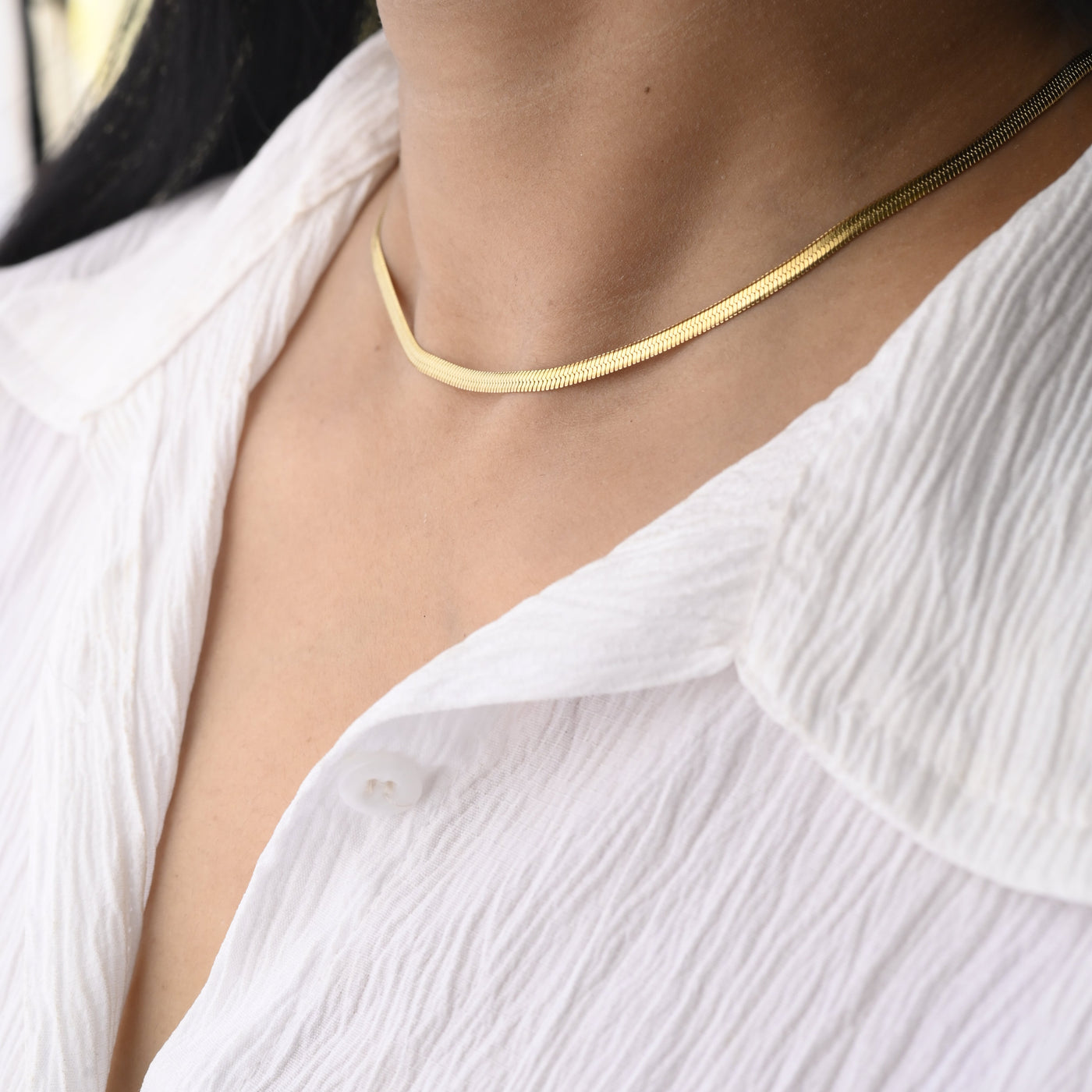 Gold Flat Chain necklace