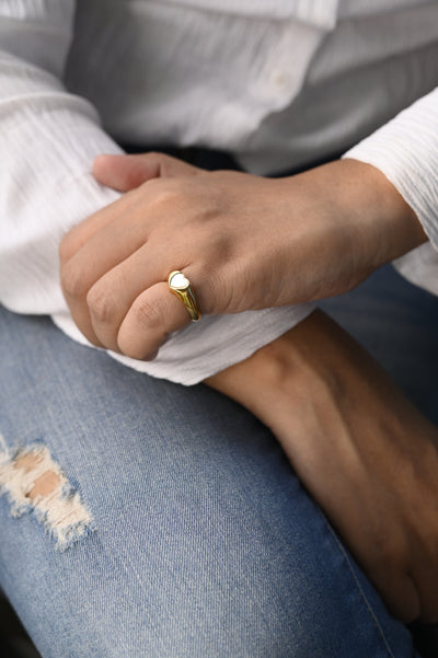 White Heart Rings