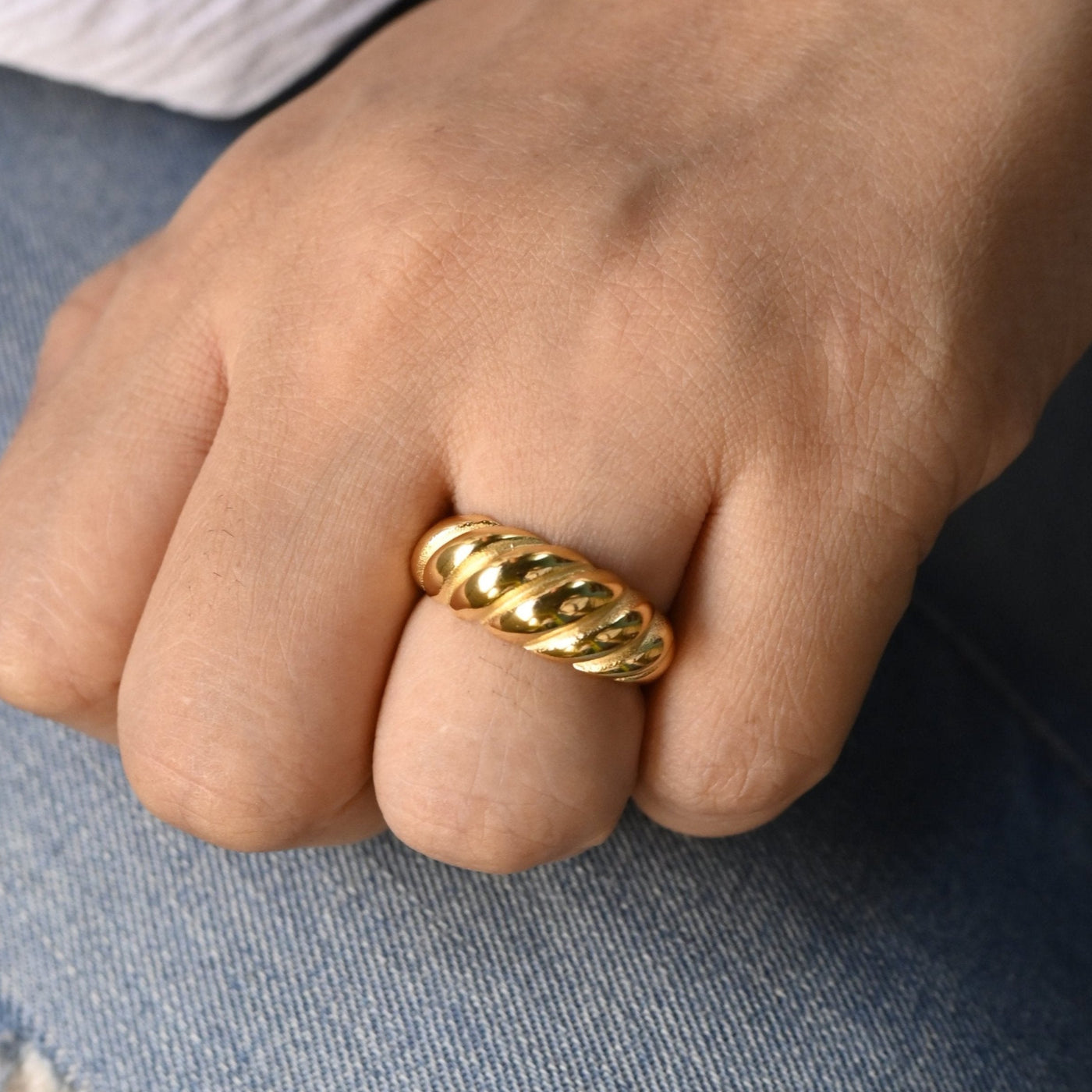 Chunky Gold Dome Ring