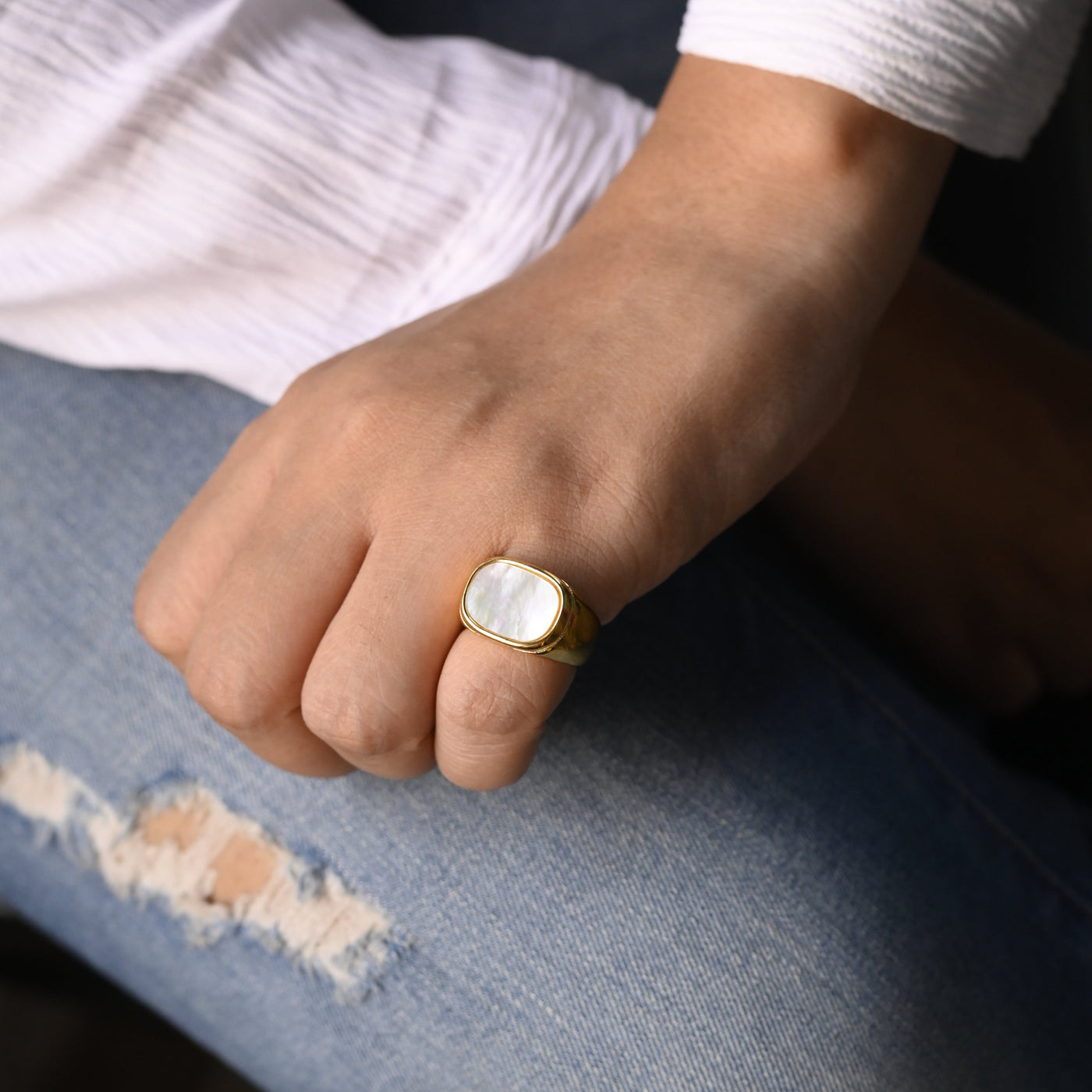 White Shell Ring