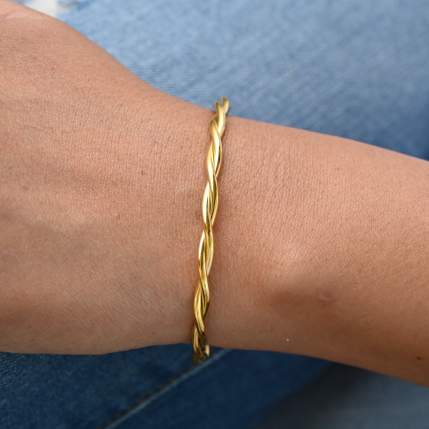 Twisted Cuff Bangle Bracelet