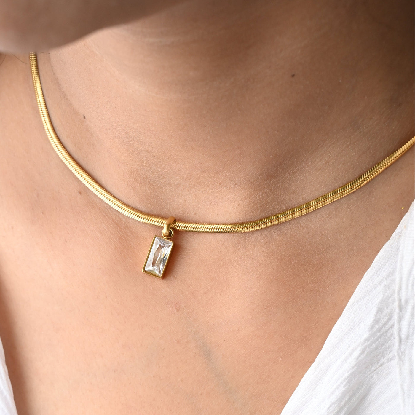 Baguette Pendant Necklace