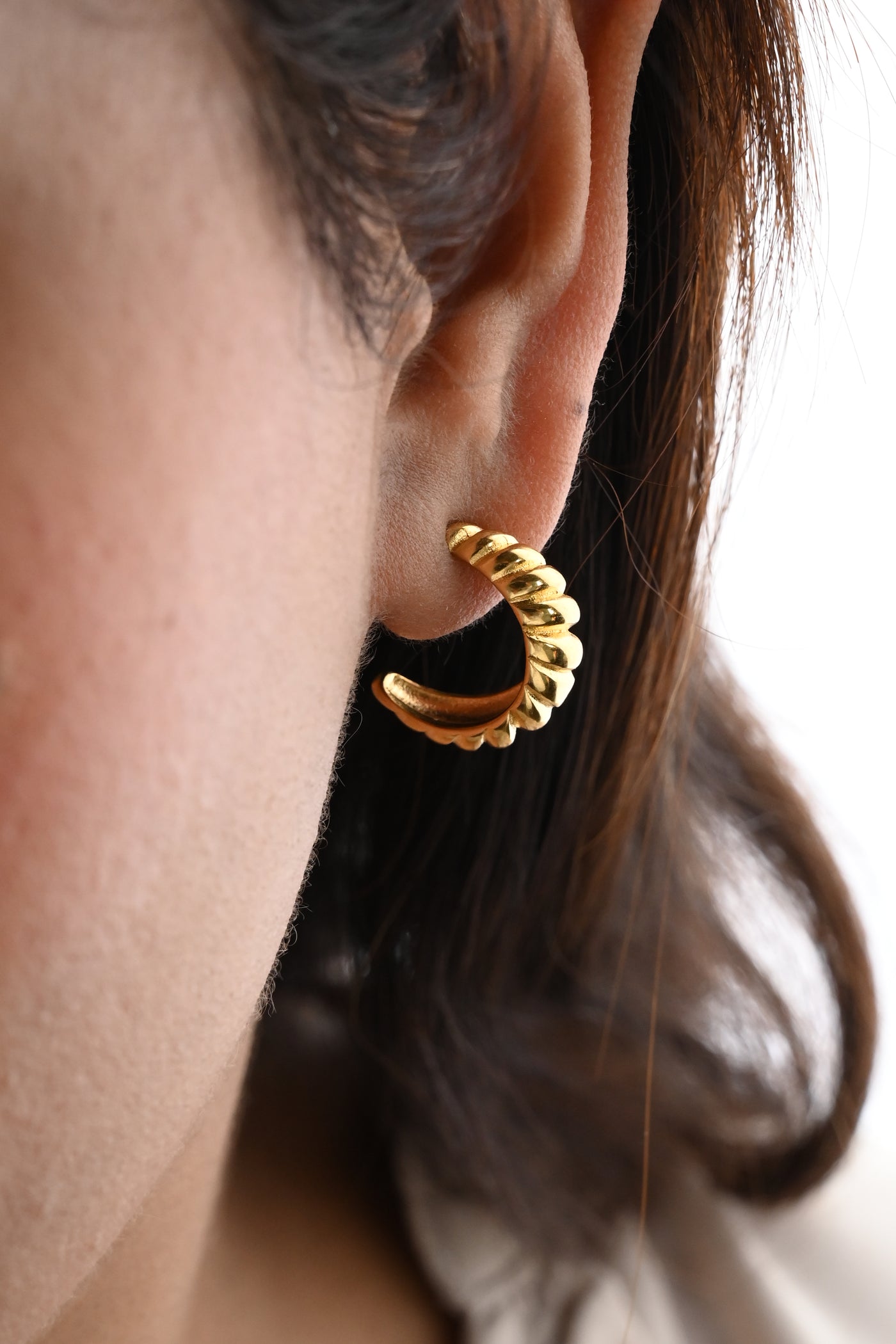 Gold Open Hoop Earrings