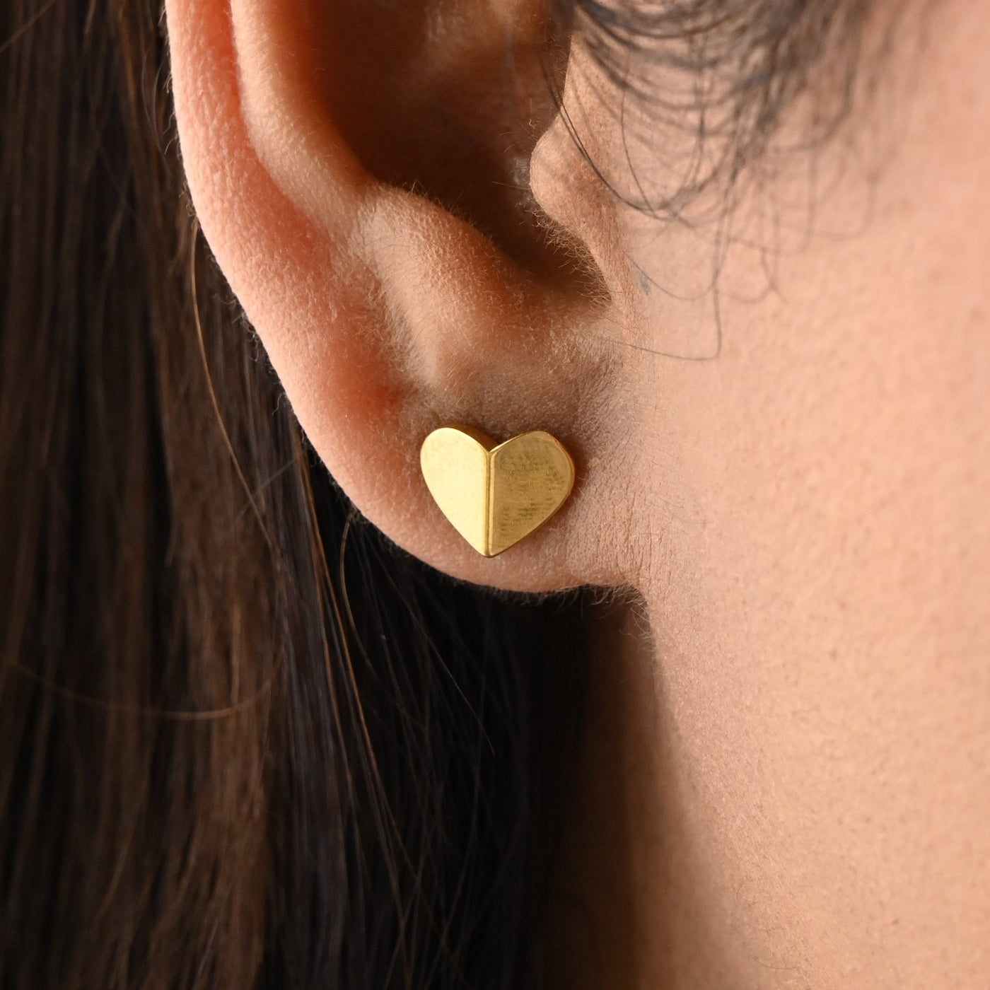 18K Gold-Filled Dainty Heart Stud Earrings