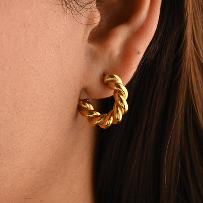 Twisted Open Hoop Earrings