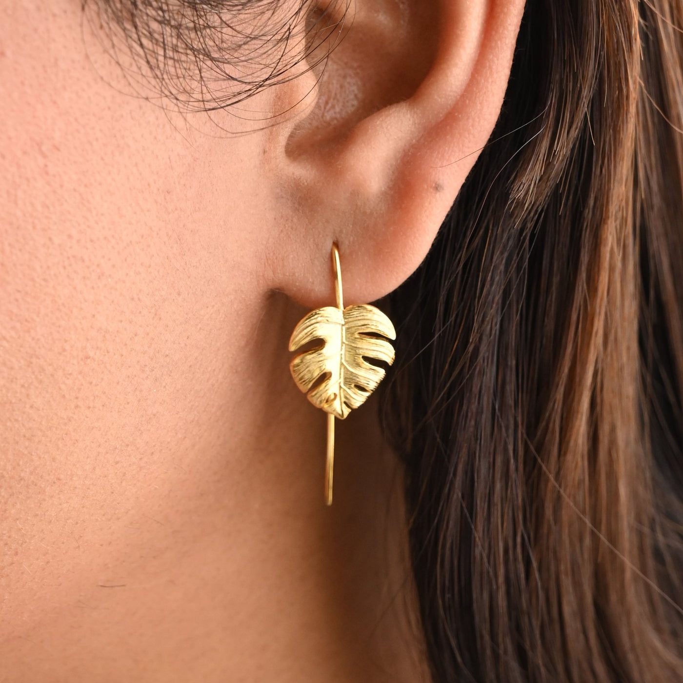 14K Gold-Filled Monstera Leaf Earrings