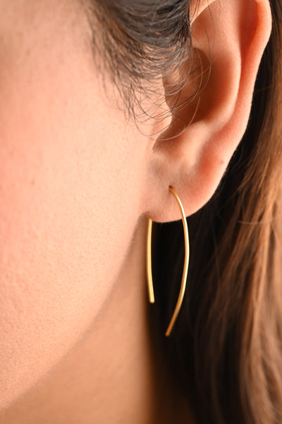 18K Gold-Filled Wire Twist Minimalist Earrings | 925 Sterling Silver Threader Earrings