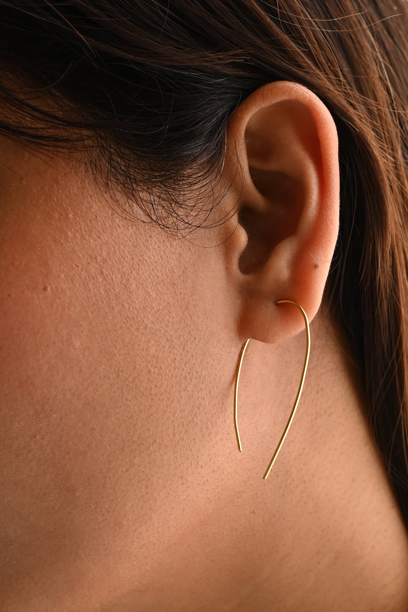 18K Gold-Filled Wire Twist Minimalist Earrings | 925 Sterling Silver Threader Earrings