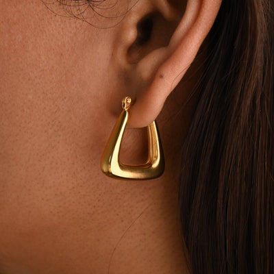 Gold Triangle Hoops