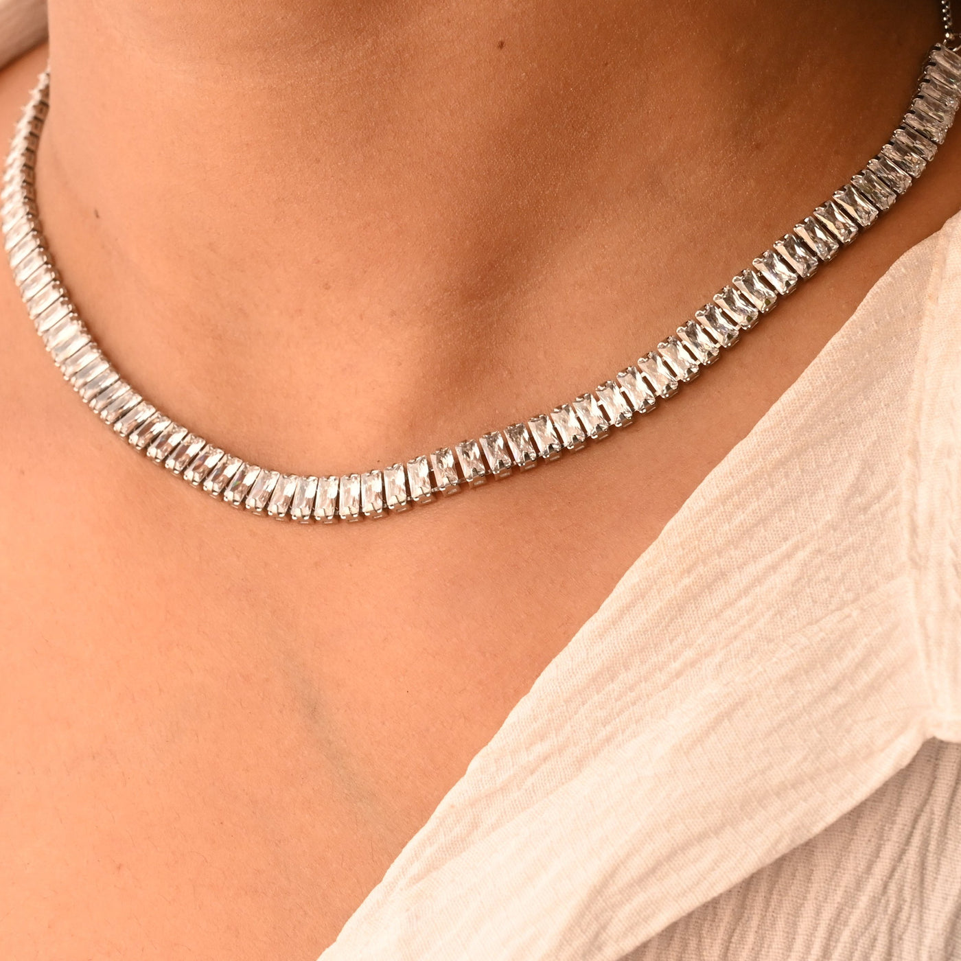 Silver Tennis Necklace