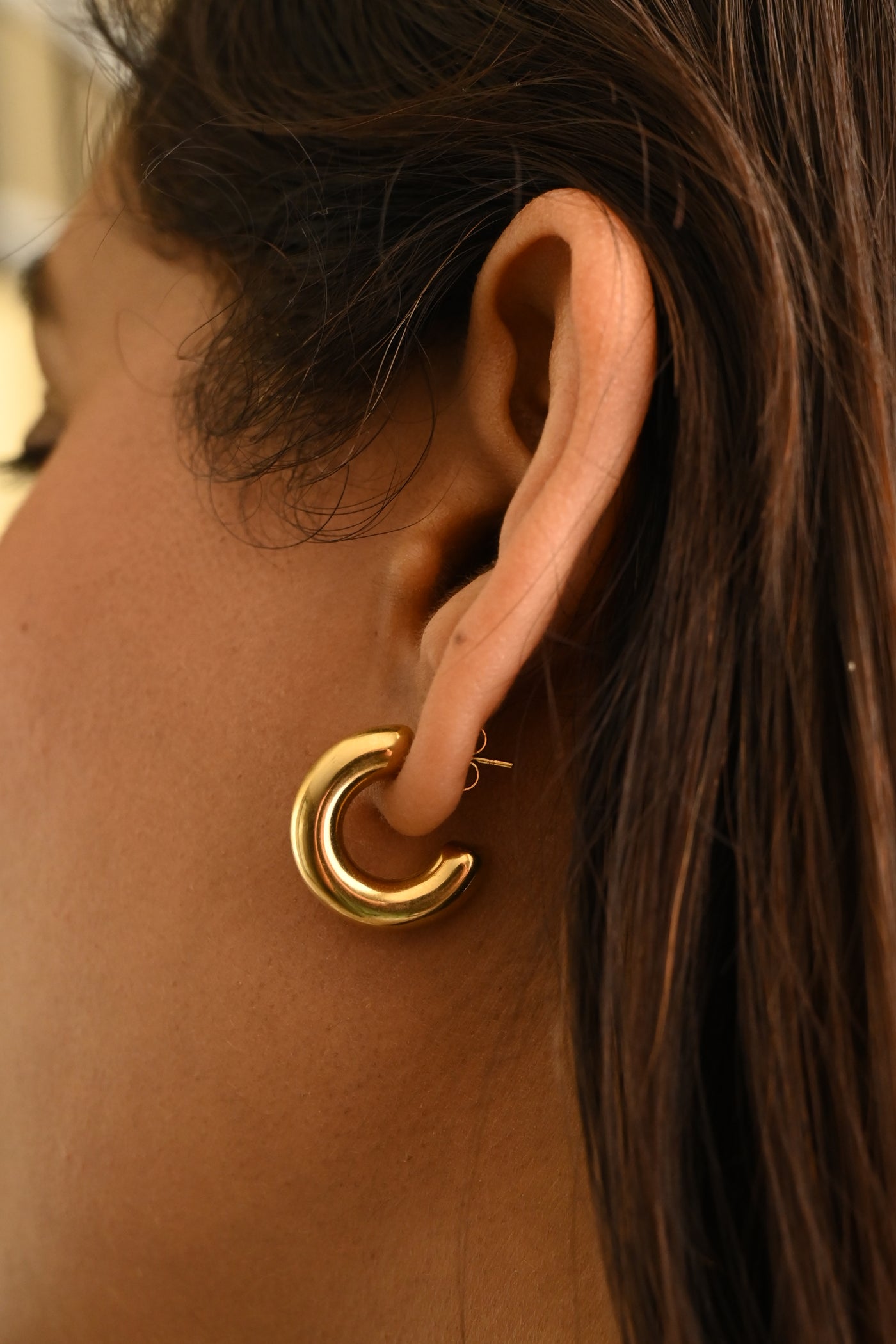 18K Gold-Filled Small Thick Open Hoop Earrings