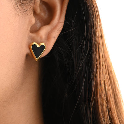 Heart stud earrings