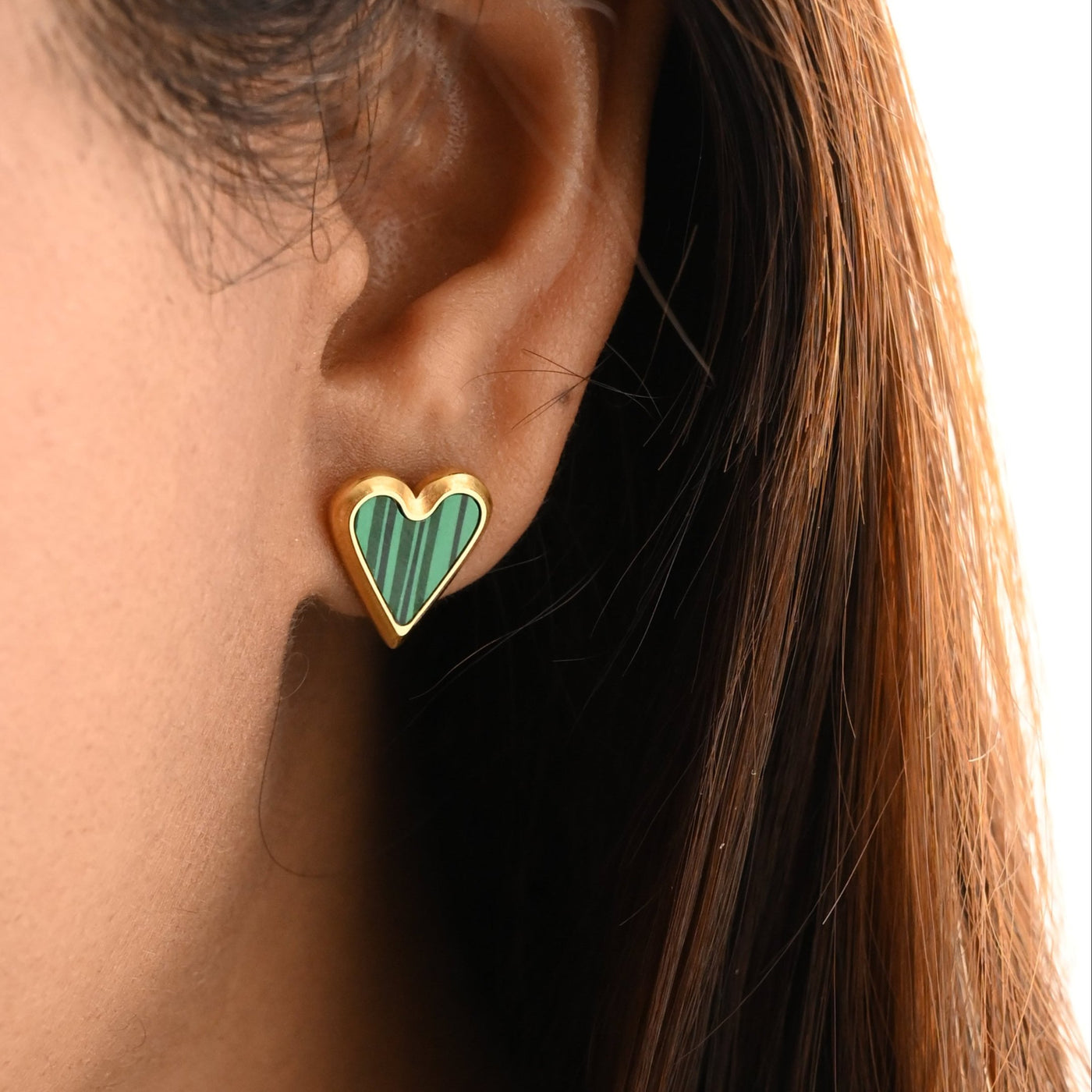 Heart stud earrings