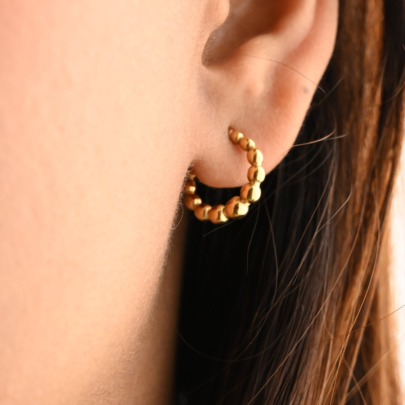 Bead Hoop Earrings 