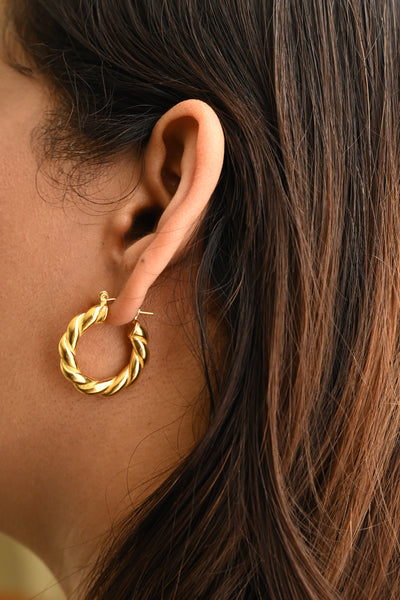 Gold Twist Hoops