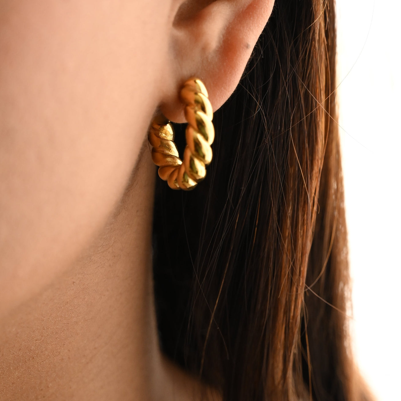 Twisted Open Hoop Earrings