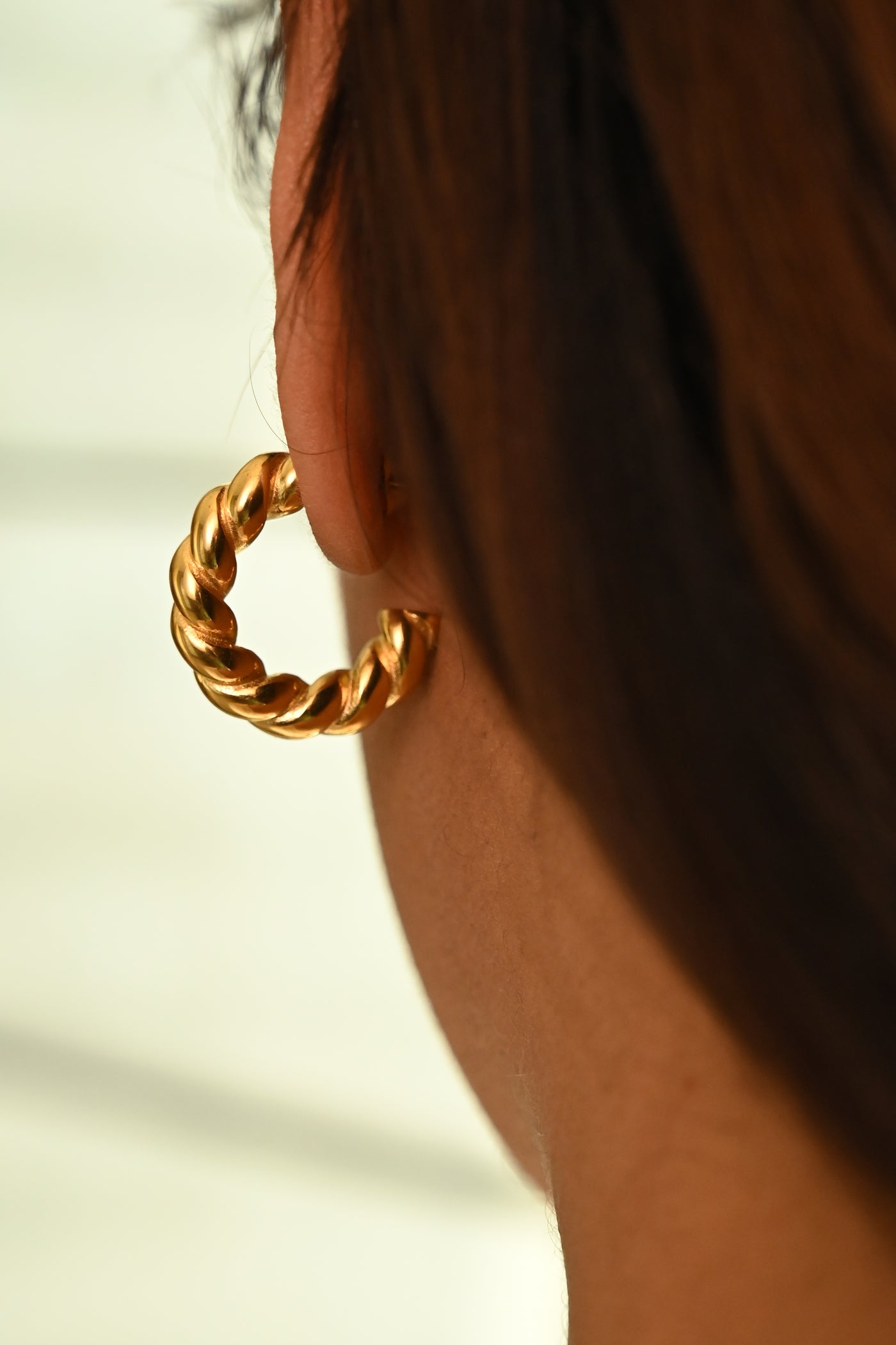 18K Gold-Filled Twisted Rope Hoop Earrings