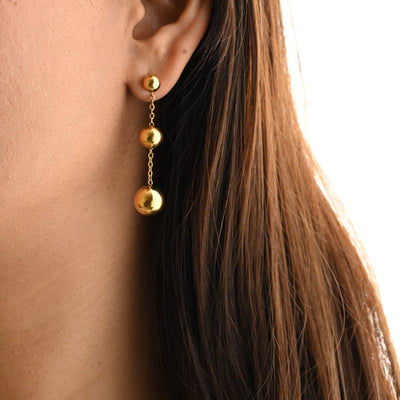 Gold Ball Bead Earrings