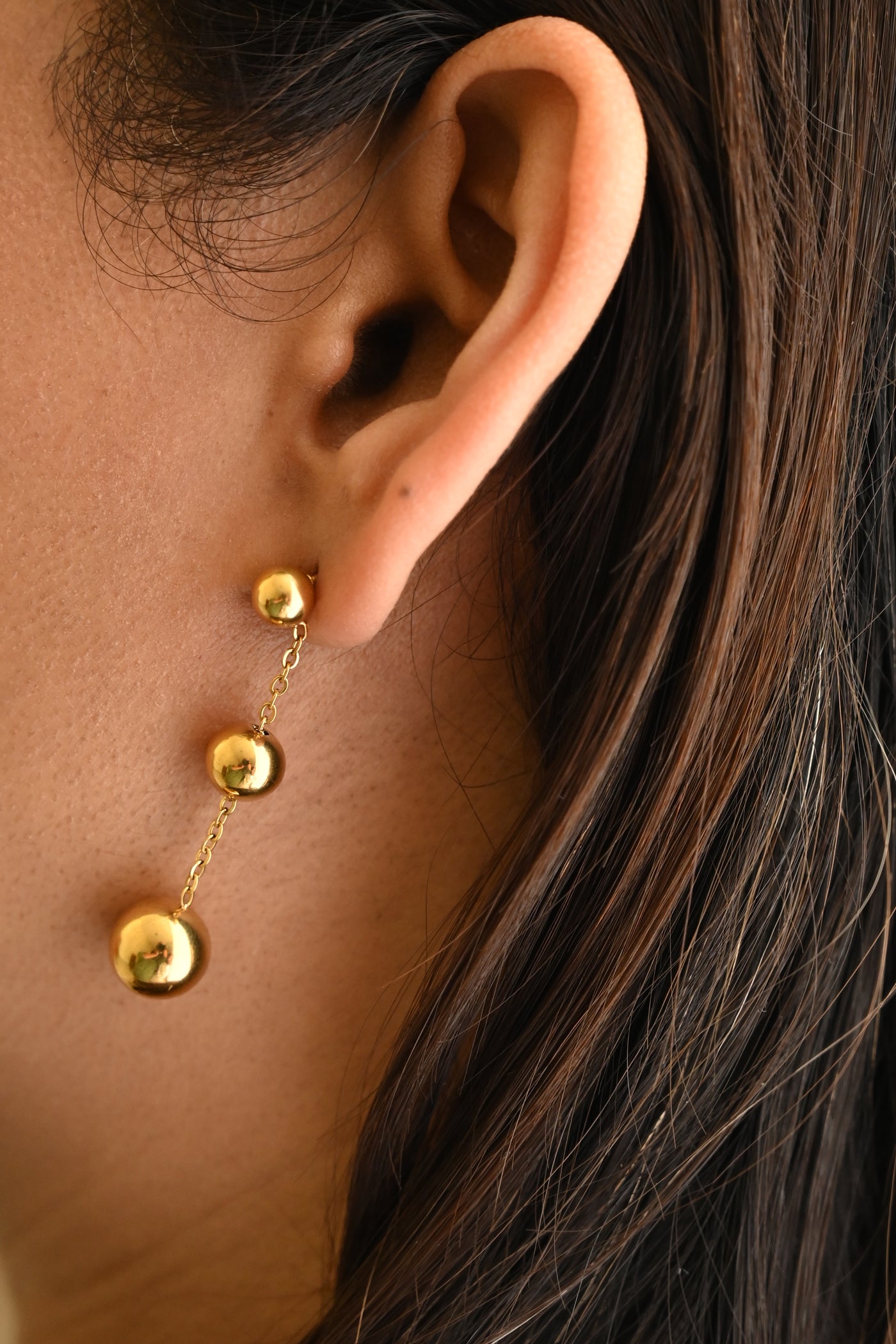 18K Gold-Filled Long Ball Dangle Earrings