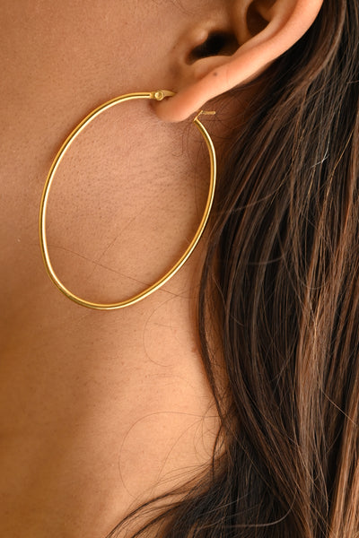 18K Gold-Filled Extra Large Oval Hoop Earrings