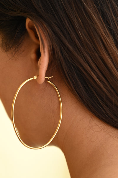 18K Gold-Filled Extra Large Oval Hoop Earrings