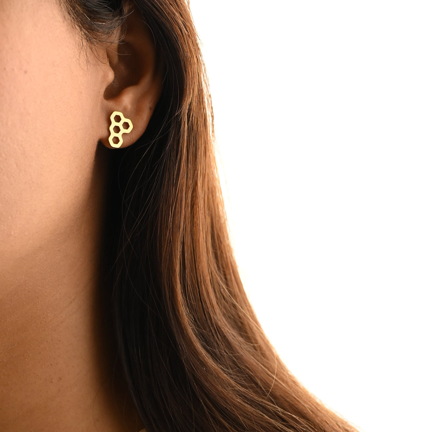 Gold Honeycomb Earrings