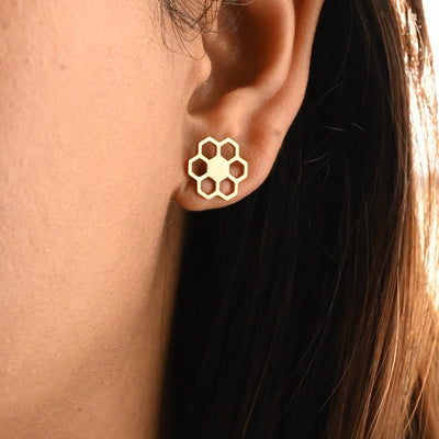 Honeycomb Stud Earrings