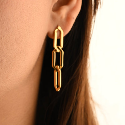 Long Link Chain Earrings