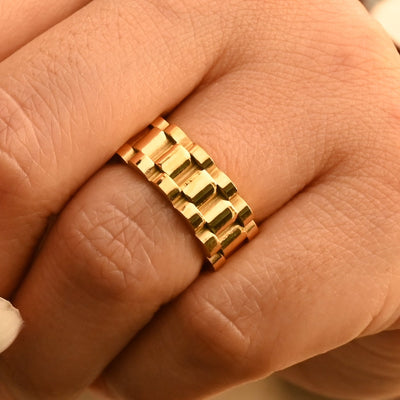 Gold Watchband Ring