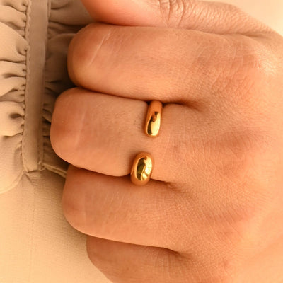 18K Gold-Filled Open Band Ring | Gold Thick Band Ring