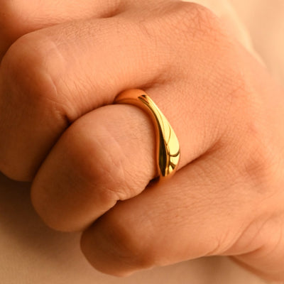 18K Gold-Filled Irregular Band Ring