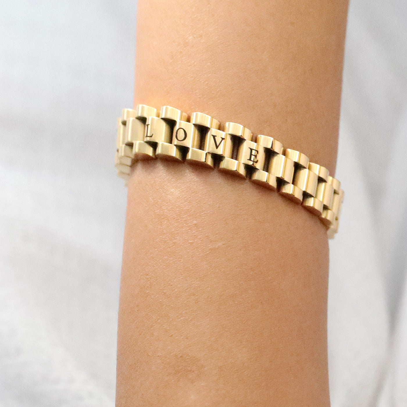 18K Gold-Filled Custom Watchband Bracelet - Personalized Bracelet for Women