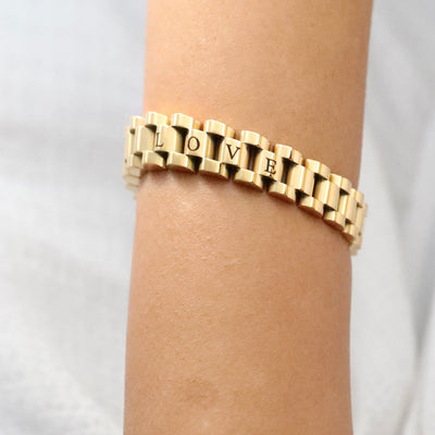 18K Gold-Filled Custom Watchband Bracelet - Personalized Bracelet