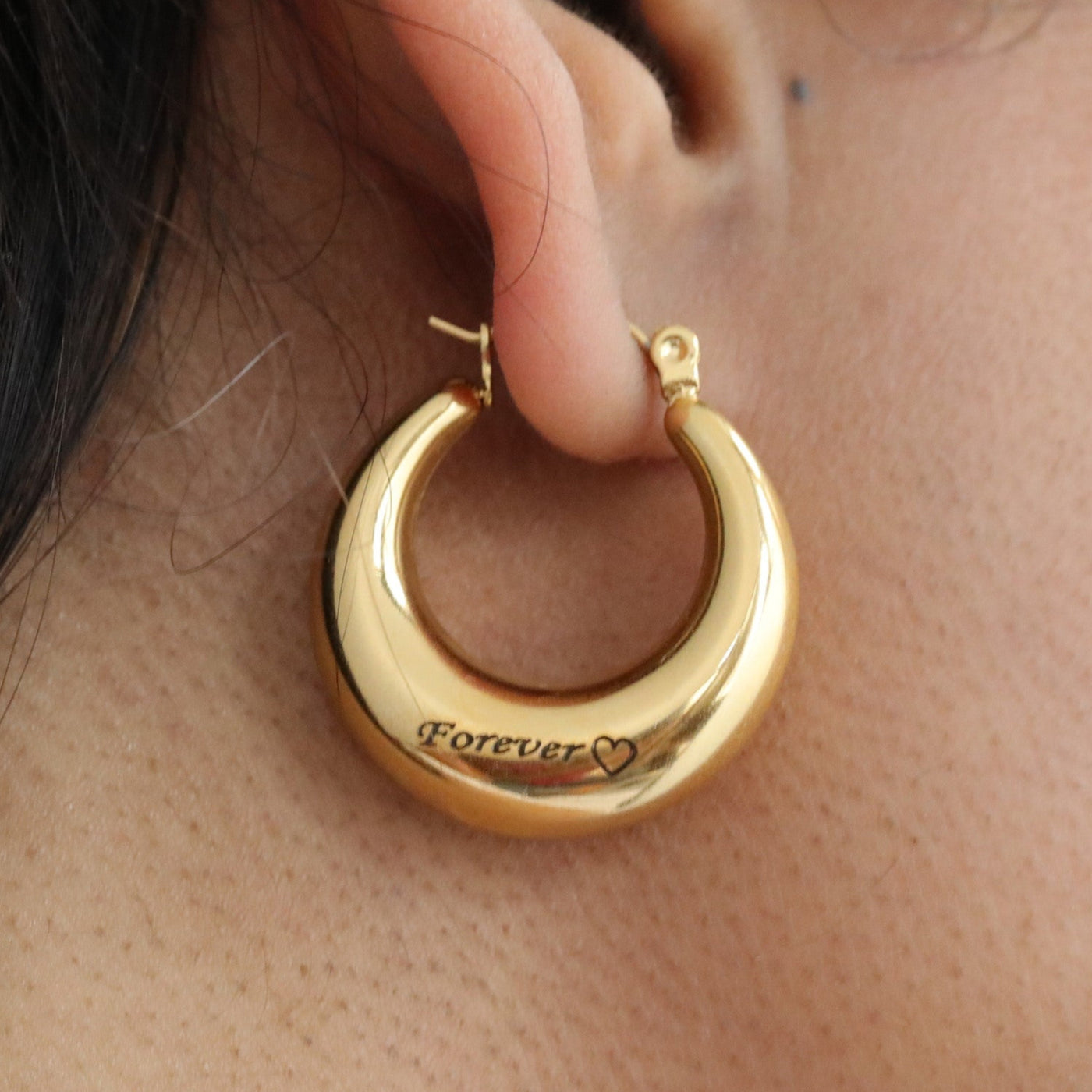 18K Gold-Filled Custom Name Hoop Earrings - Personalized Large Hoops