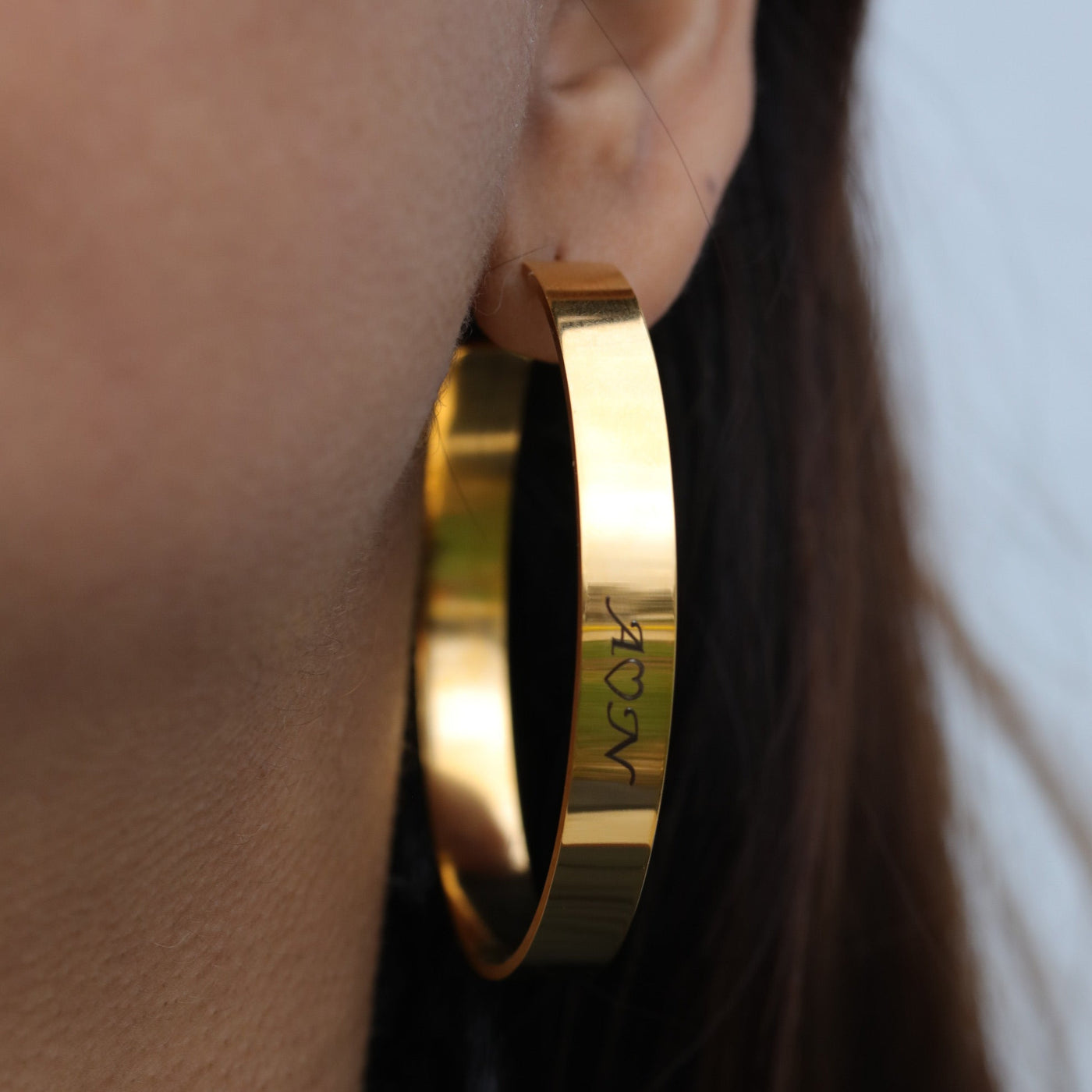 Custom Engraved Gold Earrings