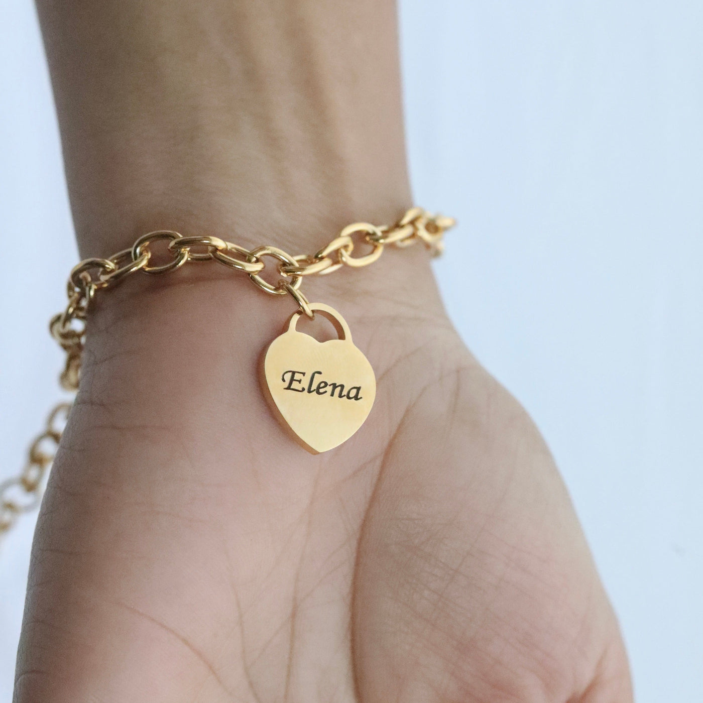 Personalized Heart Charm Bracelet