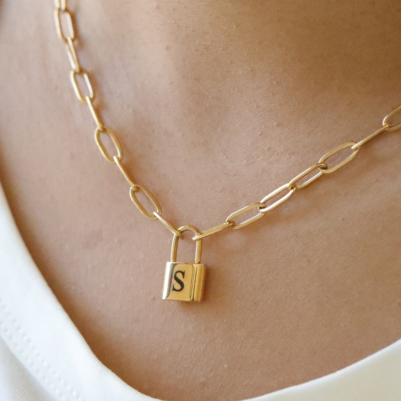 Padlock Letter Necklace