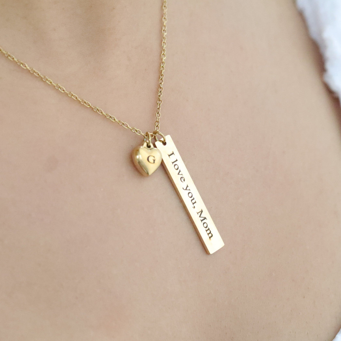 18K Gold-Filled Custom Bar Necklace • Engraved Name Personalized Necklace