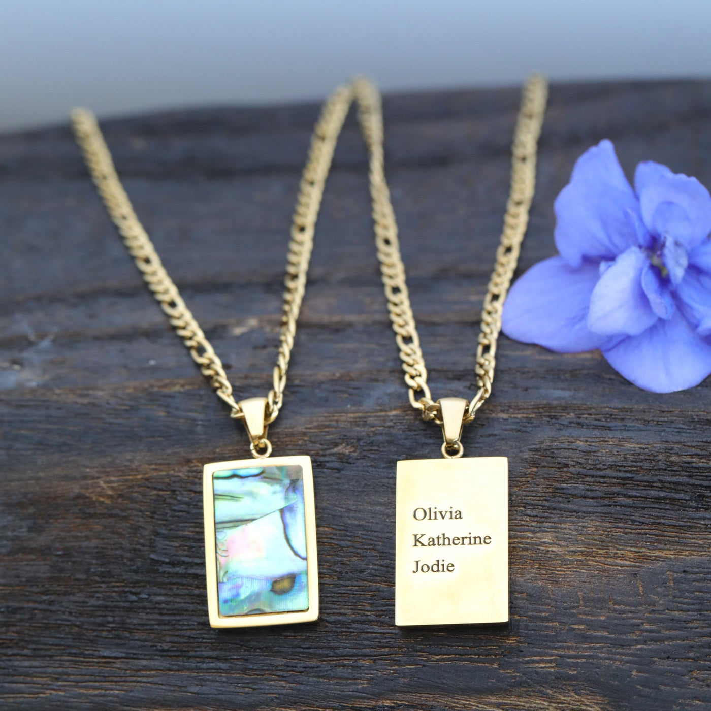 Rectangle Shell Necklace | Personalized Name Necklace