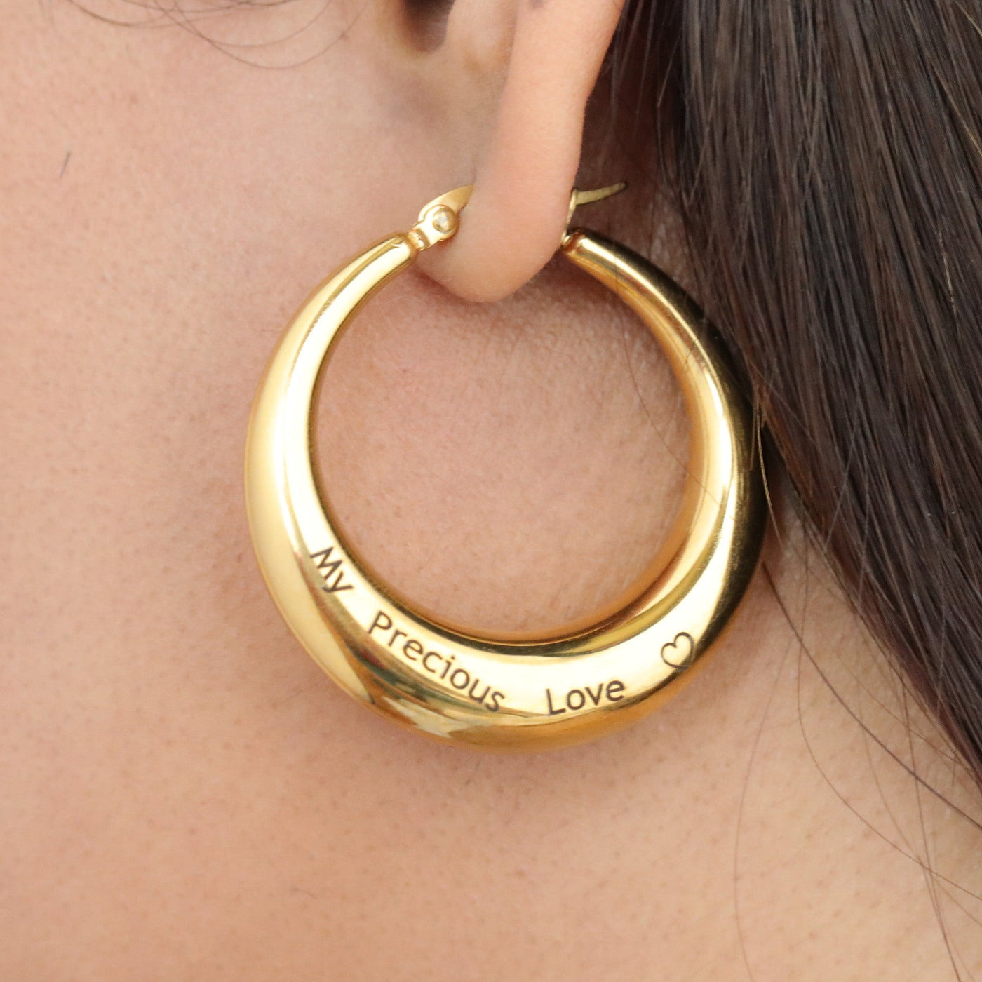 18K Gold-Filled Custom Name Hoop Earrings