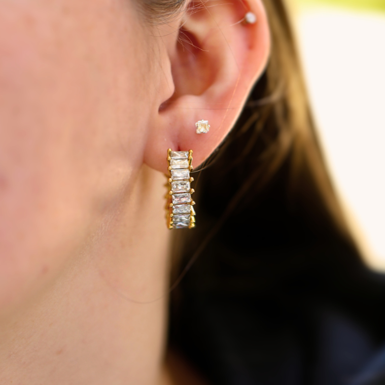 18K Gold-Filled Cubic Zircon Hoop Earrings