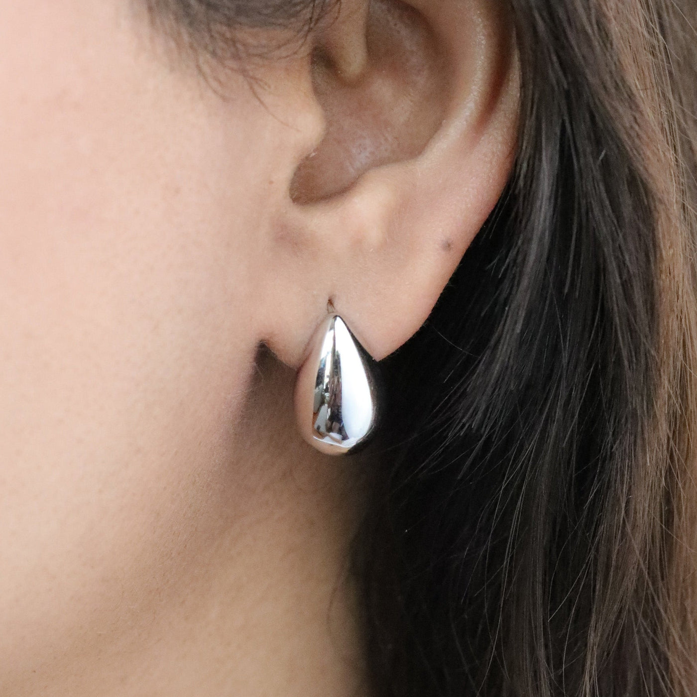 925 Sterling Silver Water Drop Stud Earrings