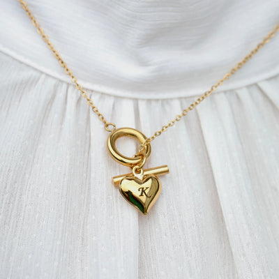 18K Gold-Filled Custom Initial Heart Necklace