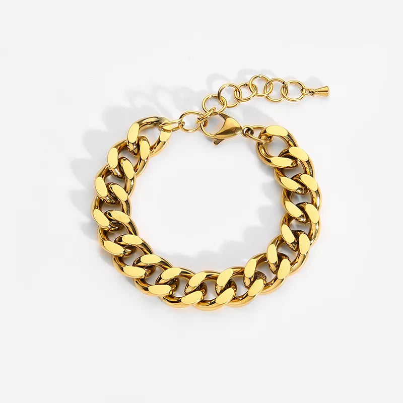 18K Gold-Filled Thick Cuban Necklace and Bracelet Set | Daisy