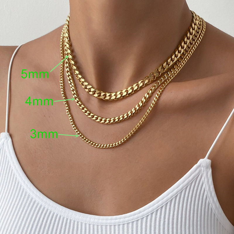 18K Gold-Filled Cuban Link Chain Necklace | Alina