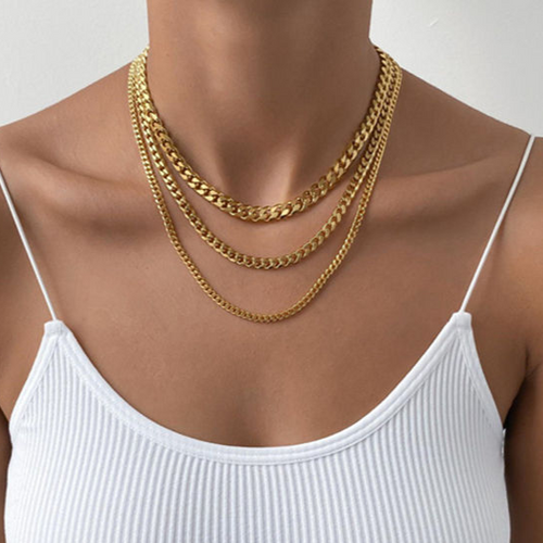 18K Gold-Filled Cuban Link Chain Necklace | Non Tarnish Gold Link Necklace For Women | Chunky Cuban Necklace