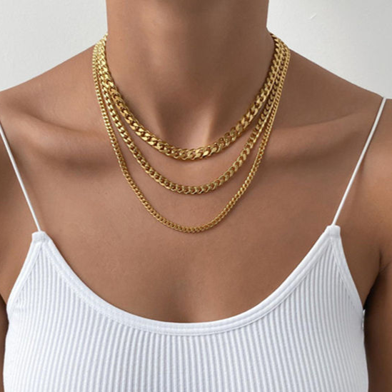 18K Gold-Filled Cuban Link Chain Necklace | Alina