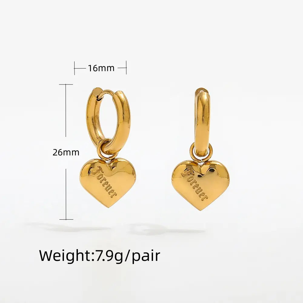 gold heart earrings