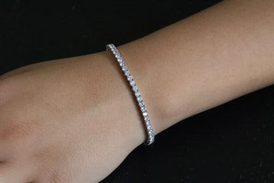 Silver Tennis bracelet | 4mm Silver Zircon Bracelet